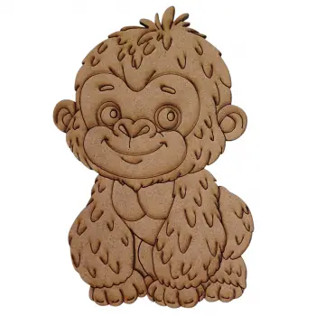 Boyanabilir Ahşap Orangutan Figürü 16x10 cm