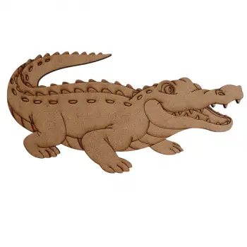 Boyanabilir Ahşap Timsah Figürü 19x10 cm