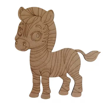 Boyanabilir Ahşap Zebra Figürü 16x15 cm