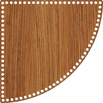 Çeyrek Daire Ahşap MDF Sepet Tabanı 10x10 cm (Seçilebilir Delik Çapı)