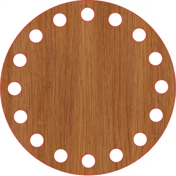 Daire Ahşap MDF Sepet Tabanı 10 cm (Delik Çapı 8 mm)