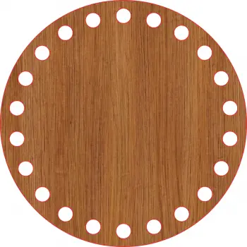Daire Ahşap MDF Sepet Tabanı 13 cm (Delik Çapı 8 mm)