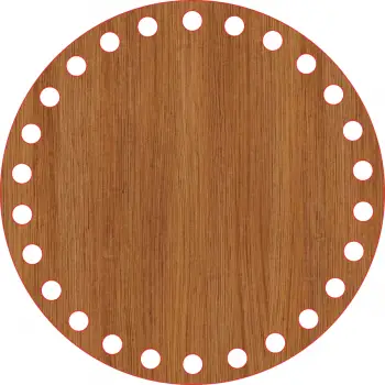 Daire Ahşap MDF Sepet Tabanı 15 cm (Delik Çapı 8 mm)