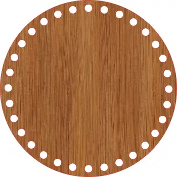 Daire Ahşap MDF Sepet Tabanı 18 cm (Delik Çapı 8 mm)