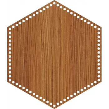 Altıgen Ahşap MDF Sepet Tabanı 22x25 cm (Seçilebilir Delik Çapı)