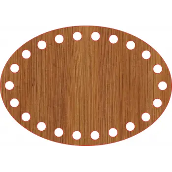 Elips Ahşap MDF Sepet Tabanı 15x10 cm (Delik Çapı 8 mm)