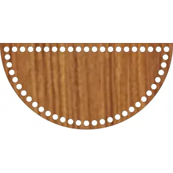 Yarım Daire Ahşap MDF Sepet Tabanı 21x10,5 cm (Seçilebilir Delik Çapı)