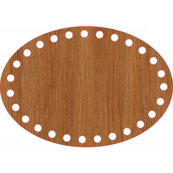 Elips Ahşap MDF Sepet Tabanı 18x13 cm (Delik Çapı 8 mm)