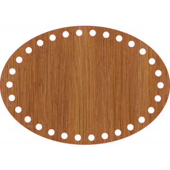 Elips Ahşap MDF Sepet Tabanı 20x14 cm (Delik Çapı 8 mm)