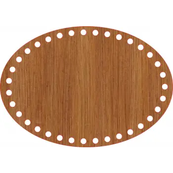 Elips Ahşap MDF Sepet Tabanı 23x16 cm (Delik Çapı 8 mm)