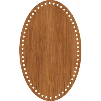 Elips Ahşap MDF Sepet Tabanı 26x16 cm (Delik Çapı 5 mm)