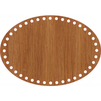 Elips Ahşap MDF Sepet Tabanı 26x18 cm (Delik Çapı 8 mm)