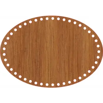 Elips Ahşap MDF Sepet Tabanı 29x20 cm (Delik Çapı 8 mm)