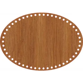 Elips Ahşap MDF Sepet Tabanı 32x22 cm (Delik Çapı 8 mm)