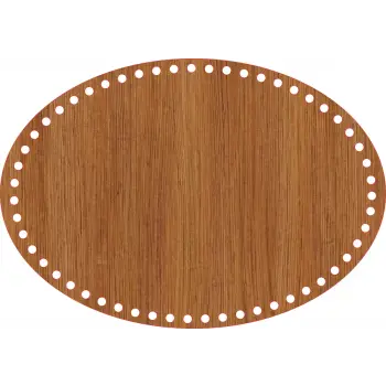 Elips Ahşap MDF Sepet Tabanı 35x24 cm (Delik Çapı 8 mm)