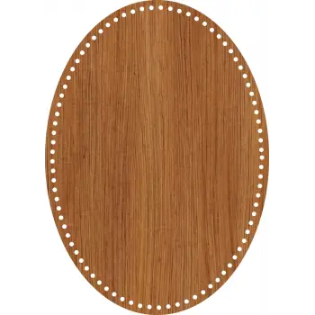 Elips Ahşap MDF Sepet Tabanı 35x25 cm (Delik Çapı 5 mm)