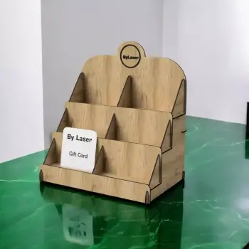 Gift-Station 3 Katlı Ahşap MDF Hediye Kartı ve Sergi Standı