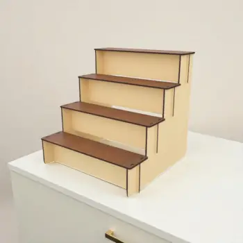 Grand-Stage Ahşap MDF 4 Katlı Teşhir Standı 30x30 cm
