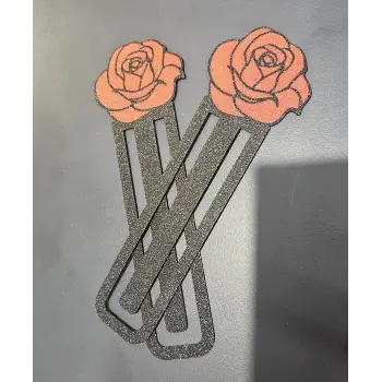 Gül Desenli Kitap Ayracı PLA – Dekoratif 3D Yazıcı Bookmark