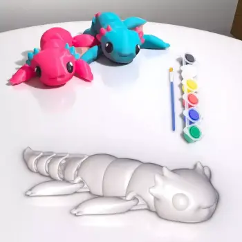 Hareketli Plastik Axolotl Figürü (Boyanabilir)