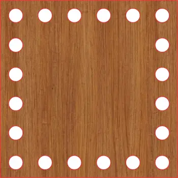 Kare Ahşap MDF Sepet Tabanı 10x10 cm (Delik Çapı 8 mm)