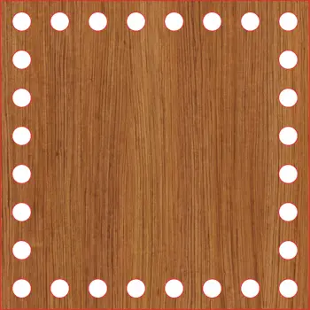Kare Ahşap MDF Sepet Tabanı 13x13 cm (Delik Çapı 8 mm)