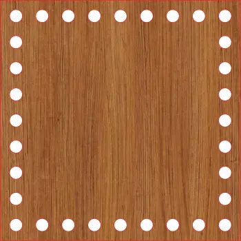 Kare Ahşap MDF Sepet Tabanı 15x15 cm (Delik Çapı 8 mm)
