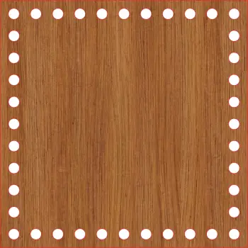 Kare Ahşap MDF Sepet Tabanı 18x18 cm (Delik Çapı 8 mm)