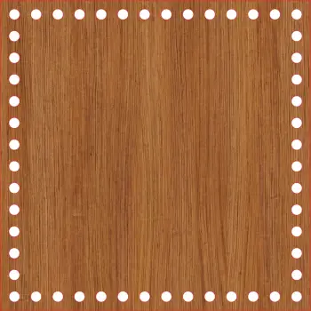Kare Ahşap MDF Sepet Tabanı 23x23 cm (Delik Çapı 8 mm)