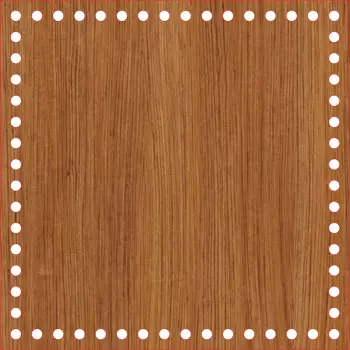 Kare Ahşap MDF Sepet Tabanı 26x26 cm (Delik Çapı 8 mm)