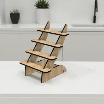 Midi-Step 4 Katlı Ahşap MDF Teşhir Standı (Küçük Boy)
