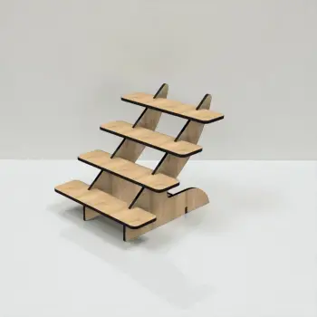 Opti-Step 4 Katlı Ahşap MDF Teşhir Standı (Orta Boy)