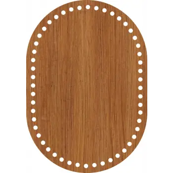 Oval Ahşap MDF Sepet Tabanı 20x14 cm (Delik Çapı 5 mm)