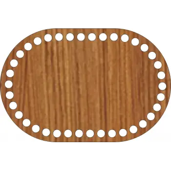Oval Ahşap MDF Sepet Tabanı 15x10 cm (Seçilebilir Delik Çapı)