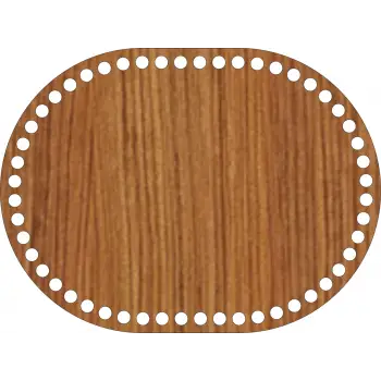 Oval Ahşap MDF Sepet Tabanı 20x15 cm (Seçilebilir Delik Çapı)