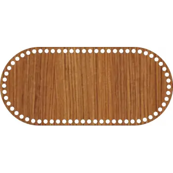 Oval Ahşap MDF Sepet Tabanı 28x13 cm (Seçilebilir Delik Çapı)