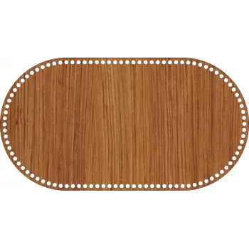 Oval Ahşap MDF Sepet Tabanı 41x22 cm (Seçilebilir Delik Çapı)