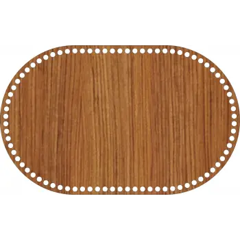 Oval Ahşap MDF Sepet Tabanı 32x20 cm (Seçilebilir Delik Çapı)