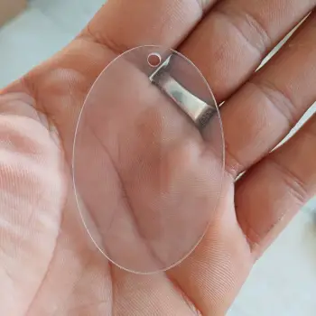 Pleksi Elips Anahtarlık Baskısız Ölçü Seçimli