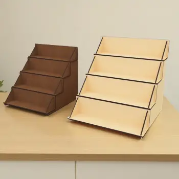 Quadra-Tier 4 Katlı Ahşap MDF Teşhir Standı 26x26x26 cm