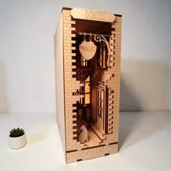 Sihirli Sokak Book Nook Kitap Tutucu - DIY Işıklı Minyatür Maket Hobi Seti