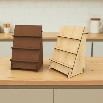 Slim-Dock 3 Gözlü Ahşap MDF Dikey Teşhir Standı 26x38 cm
