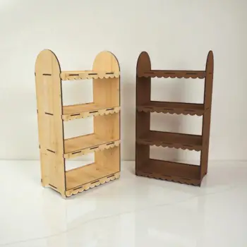 Slim-Step 4 Katlı Ahşap MDF Dikey Teşhir Standı 20x12x38 cm