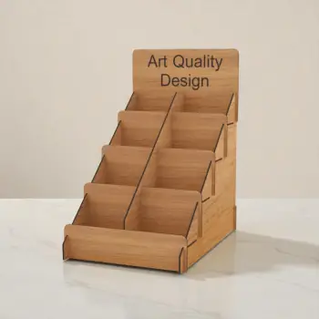 Stair-Case 4 Katlı Merdivenli Ahşap MDF Teşhir Standı 46 cm