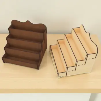 Tetra-Decor Ahşap MDF 4 Katlı Teşhir Standı 30x27 cm