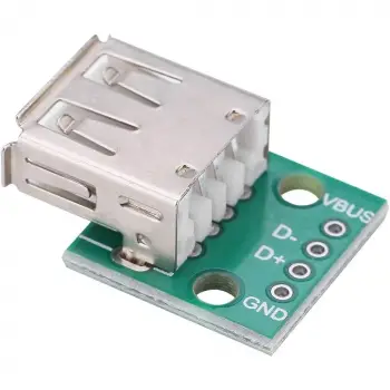 USB Dişi Tip A DIP Adaptör Modülü - 4 Pinli Breakout Kartı - Lehimleme Tipi Dönüştürücü