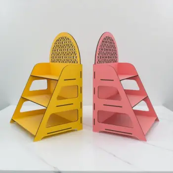 Vario-Shelf 3 Gözlü Değişken Derinlikli Ahşap MDF Teşhir Standı