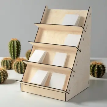 Verto-Stage Ahşap MDF 4 Katlı Teşhir Standı 26x41 cm