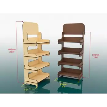 Verto-Stage XL Ahşap MDF 4 Katlı Teşhir Standı 60 cm