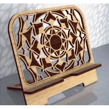 Yıldız Mandala Desenli Ahşap Tablet Standı (3mm MDF)